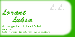 lorant luksa business card