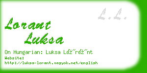 lorant luksa business card